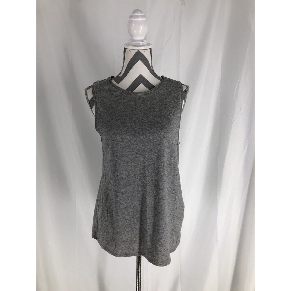Zara Gray Sweater Vest Womens M Crewneck Sleeveless Stretch Tight Knit